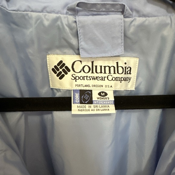 Columbia Womens Bugaboo Jacket M Light Blue Gray Pockets Full Zip Drawstring - Picture 13 of 13